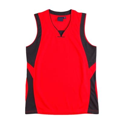 China Black and Red Quick-Drying Basketball Jersey Design Latest Custom Basketball Singlet for sale