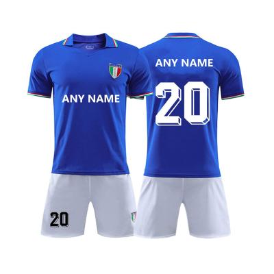 China Quick-drying 2020 2021 kids new single breathable polyester sublimation adult soccer jersey and cheap price football wear Italy soccer jersey for sale