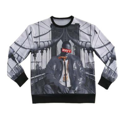 China Custom Made Men's Anti Shrink Print Crewneck Cotton Sweatshirts Unisex Pullover for sale