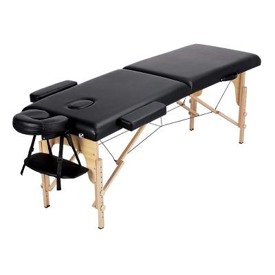 China 2020 Chinese Durable Wooden Chiropractic Stretcher Massage Bed Lightweight Portable Folding Adjustable Massage Table for sale