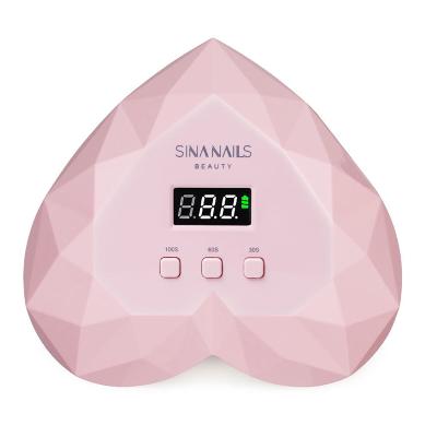 China Curing 2022 Gel Polish Rechargeable Portable Smart Heart Shape LED Light Source UV Dual Nail Lamp 96w Nail Gel Curling Polish Dryer For Manicure for sale