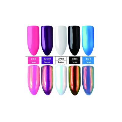 China Easy Apply OEM Private Label Aurora Pigment Neon Powder Chameleon Mermaid Powder Super Mirror Chrome Nail Polish Dust Powder for sale