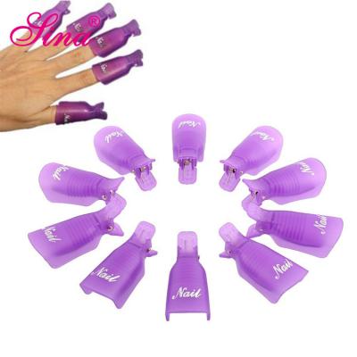 China Easy Apply Private Label Plastic Acrylic Reusable UV Gel Nail Polish Remover Tools Silicone Nail Soak Off Remover Clip for sale