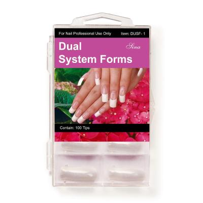 China 2019 Private Label Eco-Friendly 110 Pieces Dual System Professional Clear False Nail Artificial Forms For Acrylic And UV Gel Nails Art Tips for sale