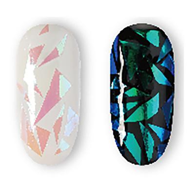 China Easy Apply High Quality Transparent Pink Rainbow Nail Transfer Foil Decal For Nail Art for sale