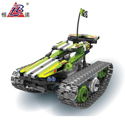 China 353 PCS 2.4GHZ Technic RC High Speed ​​Stunt Car Building Block Toys 2.4G Building Brick Stunt Car Toy For Children RC Stunt Car With Track for sale