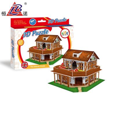 China Cartoon Toy Hot selling diy mini house educational toy 3d puzzle for kids for sale