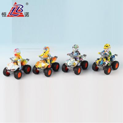 China 2 PCS/BOX Friction Cartoon Diecast ATV Beach Truck Toy For Kids ATV Truck Metal Model 1/10 Scale Model Toy Metal Trucks With 7P for sale