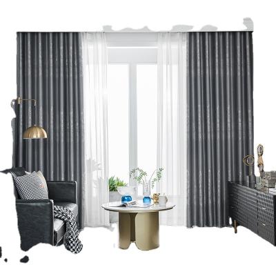 China Insulated Single Diamond Canvas Fabric Jacquard Blackout Sunscreen Curtain Fabric for sale