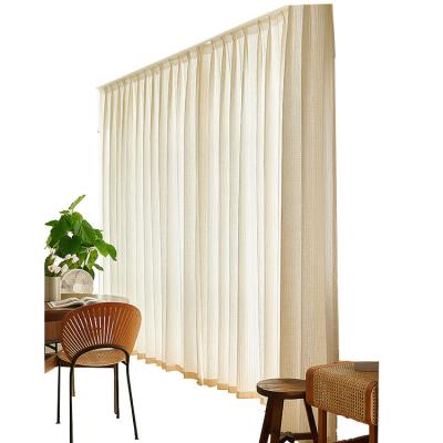 China Cream White Insulated Japanese Cotton Gauze Linen And Style Living Room Bedroom Curtains for sale