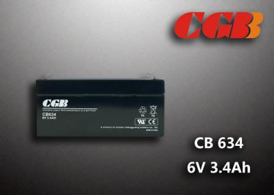 China 6V 3.4AH CB634 Alarm System Batteries , Regulated agm lead acid battery Rechargeable for sale