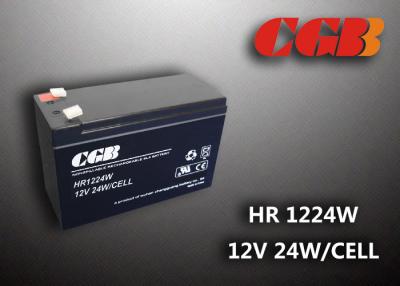 China 12V 24W / Cell HR1224W UPS Lead Acid Battery , Regulated Flame Retardant  V0 Battery for sale