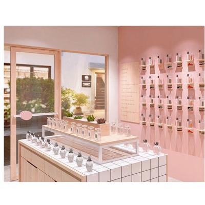 China Perfume Cosmetic Perfume Shop Shelf Supply Beauty Shop Store Furniture Cometary Counter Display Rack For Shop Interior Design for sale