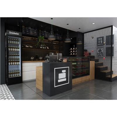 China Modern Deli Bubble Tea Shop With Interior Decoration Furniture Bar Counter For Cafe Shop for sale