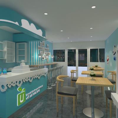 China High quality 3D frozen yogurt shop design ice cream bar decoration for sale frozen yogurt furniture for sale