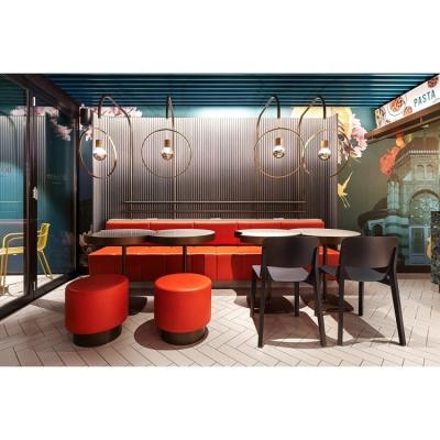 China High quality retro cafe design coffee bar furniture with table sets bubble tea shop interior design for sale