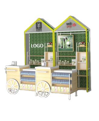 China Fashion Style To Attract Wooden Cosmetic Display Furniture Beauty Consumer Booth Salon Beauty Bar For Cosmetic Store for sale