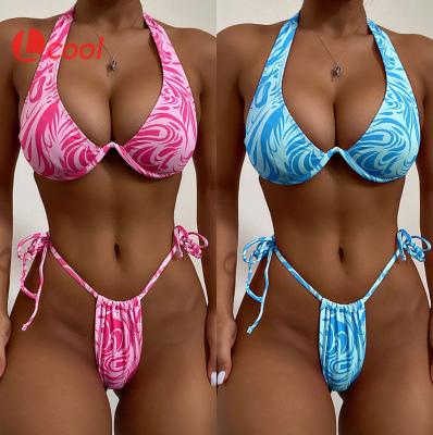 China Breathable Cool Push Up Bikini Swimwear Women Swimwear Thong Bikinis Set 2022 for sale