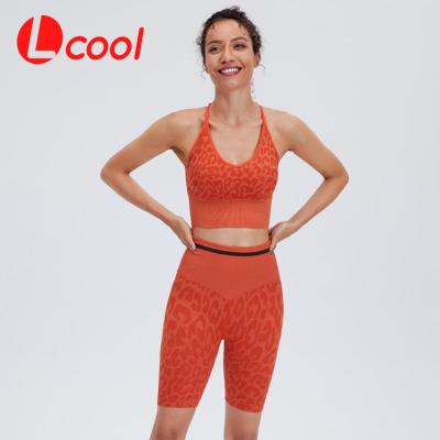 China Lcool Sports Fitness Beauty Back Bra Breathable Running Yoga Set High Quality Women Yoga Suit Shorts Yoga Sets for sale