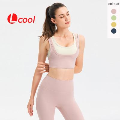 China Lcool Wholesale Women's Tank Top Sports Bra Breathable Women's Fitness Fitness Yoga Soft Bra Soft Top Framing for sale