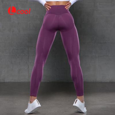 China Lcool breathable custom fitness leggings for womening tight high waist butt crack! crack! lift women's yoga pant gaiters for sale