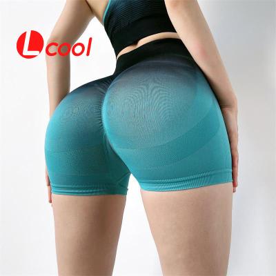 China Summer Breathable Fashion Women's Fashion Lcool Waist Tie Dye Print Yoga High Booty Shorts Gym Sportswear Butt Yoga Shorts CRAC! crack! for sale