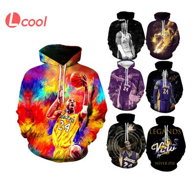 China Wholesale Unisex Boys Logo Pullover Oversized Sweatshirt Printed Custom Kobe Bryant Anti-wrinkle Casual Lcool Hoodie for sale