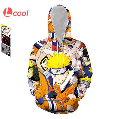 China Anti-wrinkle Lcool Japan anime clothing 3D-printed hoodie narutos digital printed unisex hoodies and sweatshirts for sale