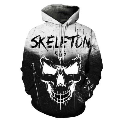 China Custom Lcool Hoodie Men Casual Wear Skeleton Skull 3D Anti-pilling Multicolor Digital Printing for sale