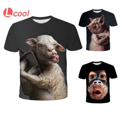 China Top Anti-wrinkle Lcool Unisex Short Sleeve Monkey Graphic Tees For Girls And Women Animal Print Oversized Tee For Men for sale