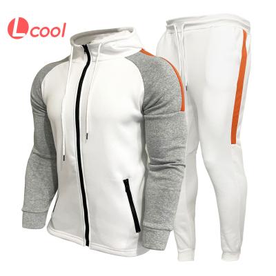 China Lcool New Design Cotton Breathable Tracksuit For Men Hip Hop Fitness Jacket Set Men's Hoodie Sweatshirts Set Men's Athletic Tracksuit for sale