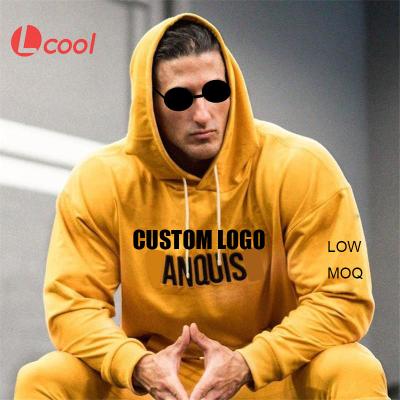 China high quality Custom Anti-wrinkle Lcool logo sweatshirt with hood street wear plain hoodie set for men for sale