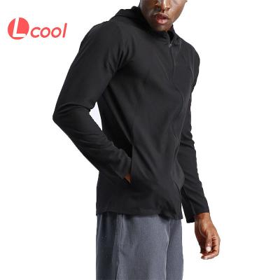 China Hot Selling Lcool Custom Made Men's Zipper Hoodies Gym Slim Fit Jacket Sustainable Windproof Anti-Wrinkle Hoody for sale