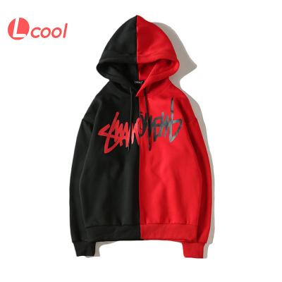 China Simple Unisex Hoodie Two Colors Lcool Hoodies Anti-Wrinkle Pullover Joint Split Joint Hoodie Streetwear Hoodie for sale