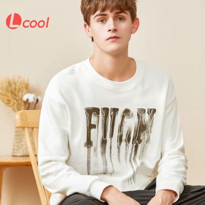 China custom Anti-wrinkle Lcool logo pullover sweatshirt for men100% cotton mens crewneck sweatshirts pullover hoodie for sale