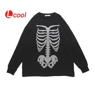 China Wholesale Skull Printing Anti-Wrinkle Lcool New Arrival Streetwear Sweatershirt Mens Loose Designer Crew Neck Sweater for sale