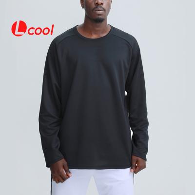 China sporty polyester Logo Men Plain Pullover Anti-wrinkle Wholesale Lcool Gym Wear Custom Sweatshirts for sale