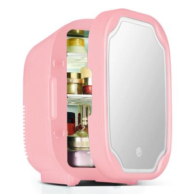 China Mirror Door Led Mini Fridge Home Bedroom Portable Lightweight Thermoelectric Skin Care Makeup Cosmetic Refrigerator Small Mini for sale