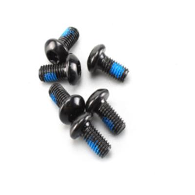 China Micro Pan M2 Black Round Head Full Thread Screw With Nylon Patch for sale