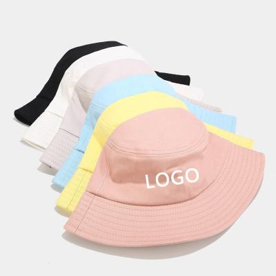 China Wholesale Anti-sun Wholesale Women Summer Solid Color Custom Made Outdoor Fisherman Hat Men Embroidery Logo Bucket Hats for sale