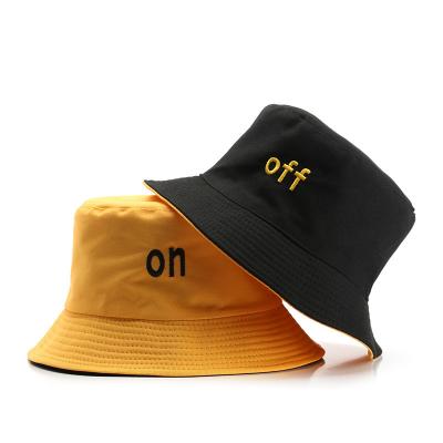 China Reversible Anti-Sun Women Cotton Adult Sun Hat Embroidered Logo Custom Bucket Hat for sale