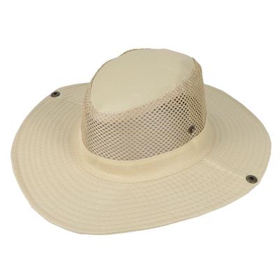 China Wholesale Sunshade Summer Simple Hunting Fishing Outdoor Fisherman Bucket Hat Mesh Wide Brim Men Bonnie Hat for sale