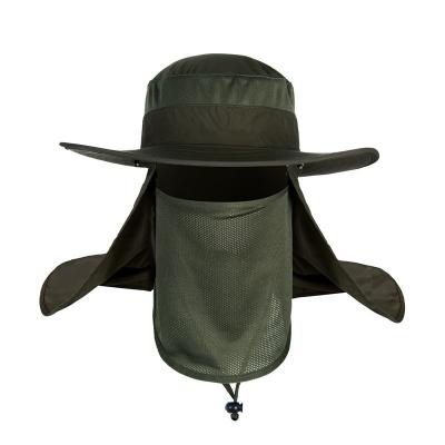 China Anti-sun Summer Outdoor Sports Waterproof Mask Sun Fishing Hat Simple Detachable Bucket Hat for sale