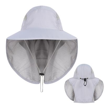 China Outdoor Nylon Quick Dry Sun Protection Sunshade UV Hat Fishing Hat Bucket Hats With Neck Fin for sale