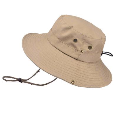 China Anti-sun Boonie Hat Outdoor Hiking Camping Hunting Men Bulk Bonnie Hat Wide Brim Fishing Single Bucket Hats for sale