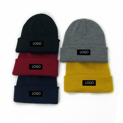 China Cheap Simple Hat COMMON Logo Knitted Hat For Women Custom Made Ski Warm Skullcap Men Beanie Winter Hats for sale