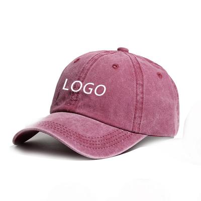 China Customized Wholesale COMMON Logo Cotton Dad Hat Plain Washed Embroidery Baseball Cap for sale