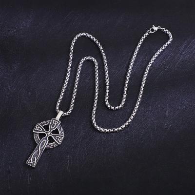 China European and American Jesus Christ Cross Pendant Personality Stainless Steel Necklace Vintage Religious Jewelrywholesale for sale