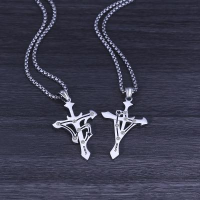 China Twelve Constellation Cross Necklace Men's Pendant Hip-Hop Brand Decorative Fashion Wholesale Personality CLASSIC for sale