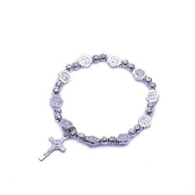 China 2022 Religious Hot Selling Christian Jesus Cross Crucifix Prayer Bracelet Religious Bracelet Rosary Beads Jewelry for sale